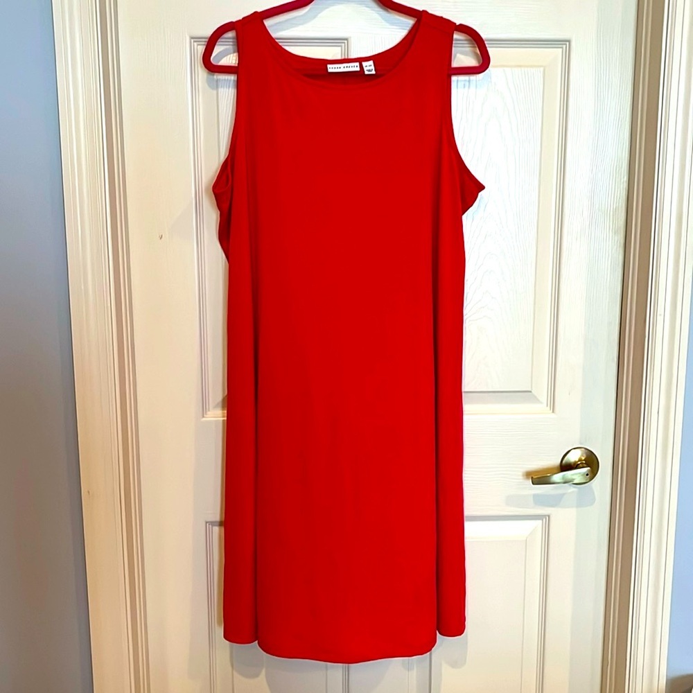 Susan Graver Red Sleeveless A-Line Dress